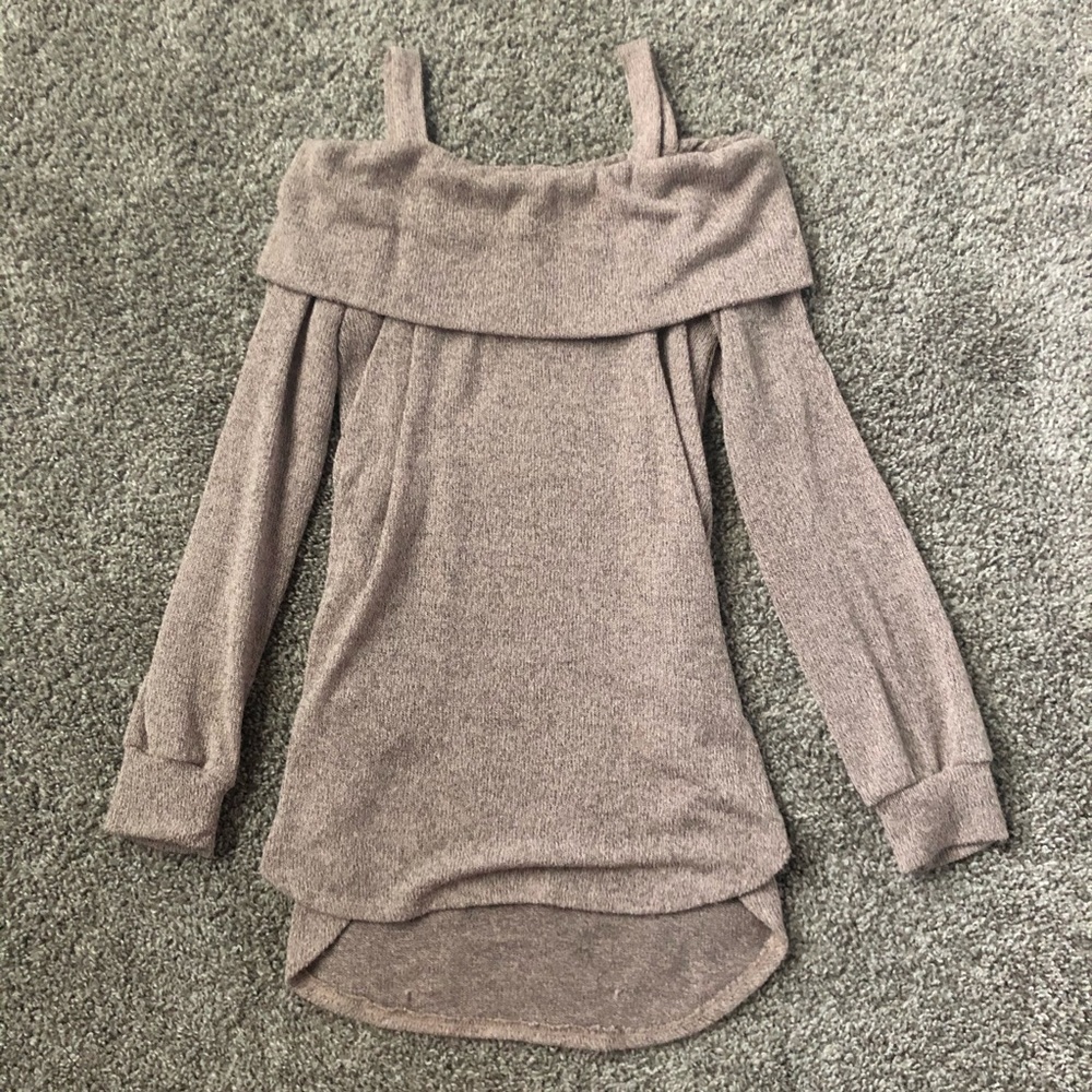 Lavender field long sleeve off the shoulder/strap
